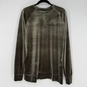 Ovadia & Sons Green Velour Long Sleeve Sweater Top LARGE NWT UNISEX